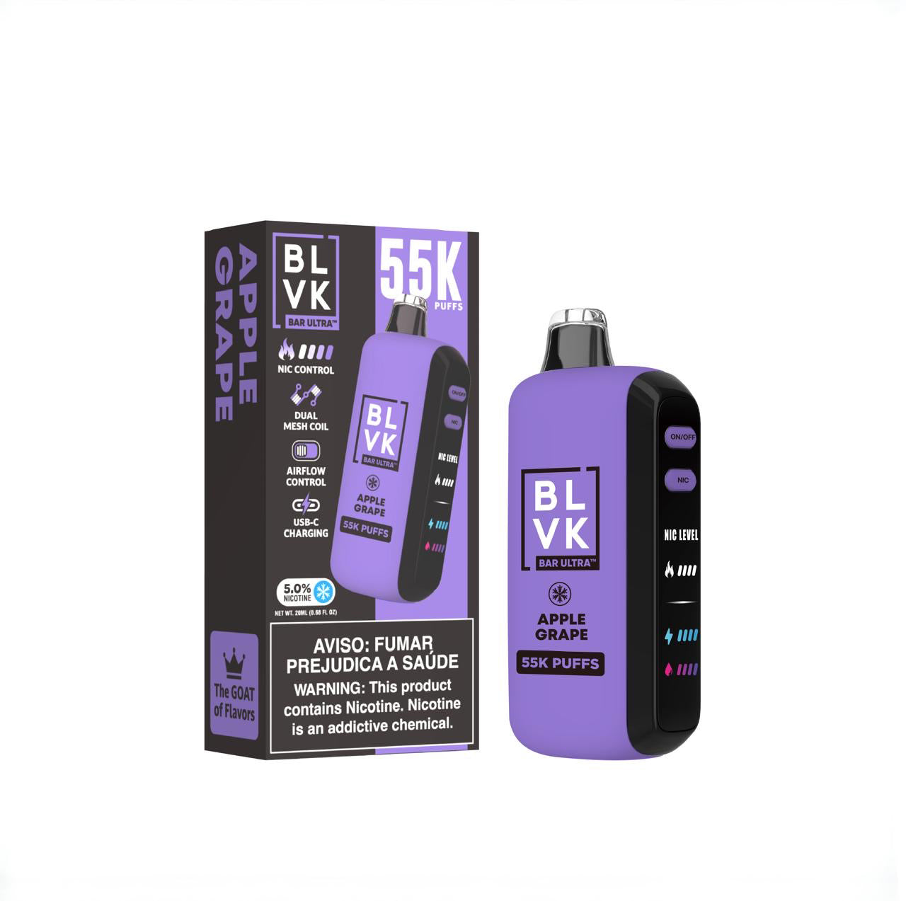 BLVK BLVK Bar Ultra 55K Disposable Vape | 55,000 Puffs | Dual Mesh Coil | Adjustable Nicotine | OMG Distributors South Africa